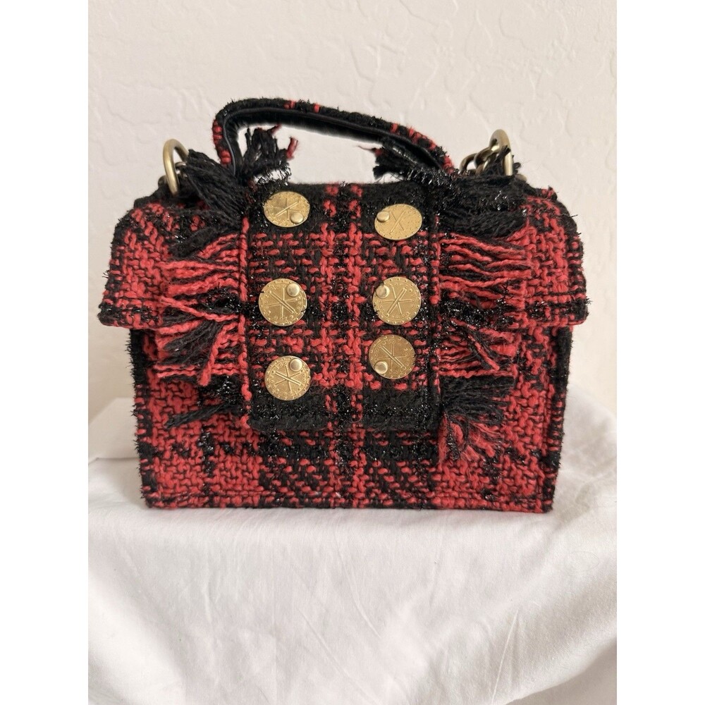 Kooreloo The New Yorker Petite Bag Red Tweed Crossbody Top Handle NEW - Picture 14 of 14